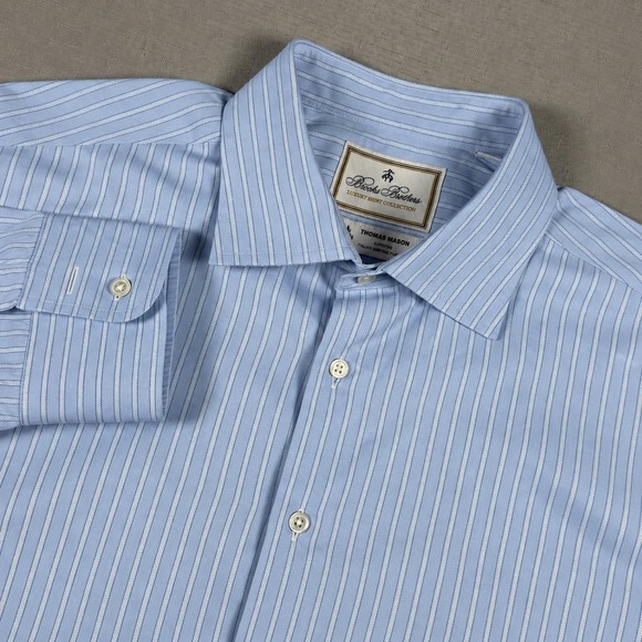 Brooks Brothers Other - Brooks Brothers Milano Thomas Mason Egyptian Cotton Striped Dress Shirt 17 34